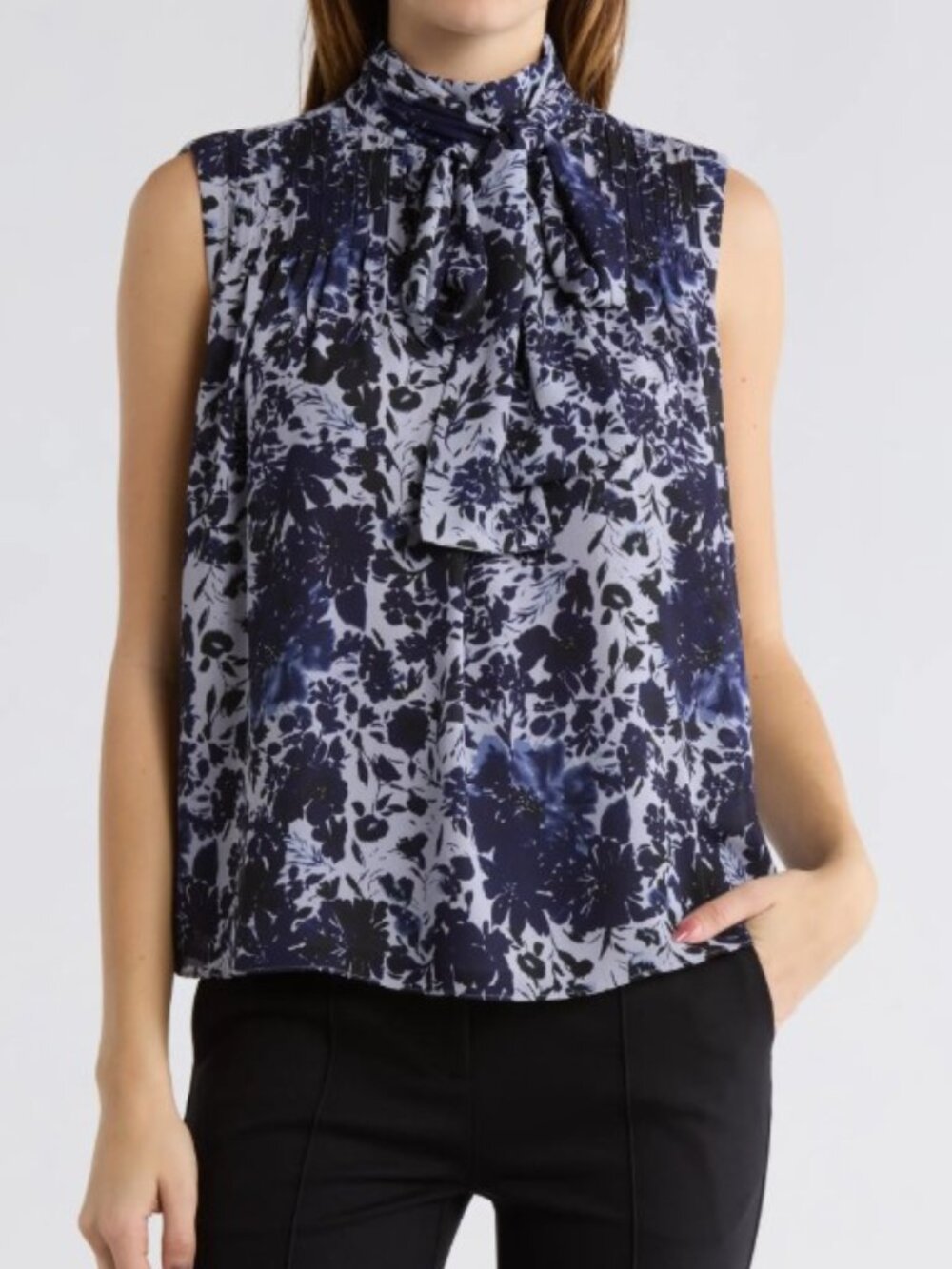DEREK LAM - 10 CROSBY BOW TOP - NWT - Floral Print - Gorgeous Neck Bow - 4